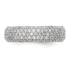 14K White Gold Pave 3/4 carat Complete Diamond Band