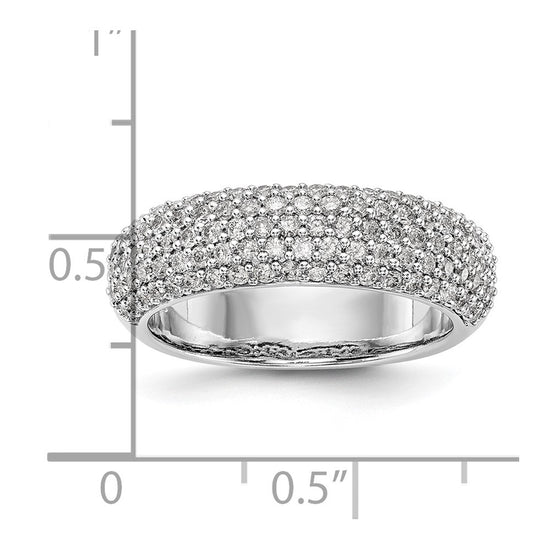 14K White Gold Pave 3/4 carat Complete Diamond Band