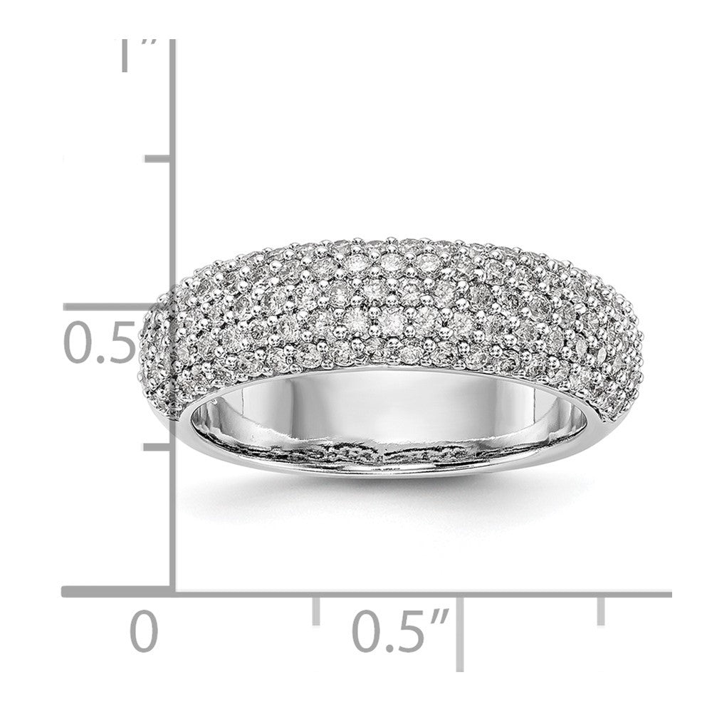 14K White Gold Pave 3/4 carat Complete Diamond Band