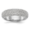 14K White Gold Pave 3/4 carat Complete Diamond Band
