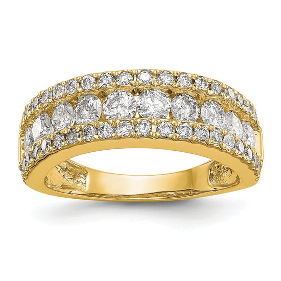 14k 1 1/2 carat Lab Grown Diamond VS/SI+ G+ Complete Fashion Band