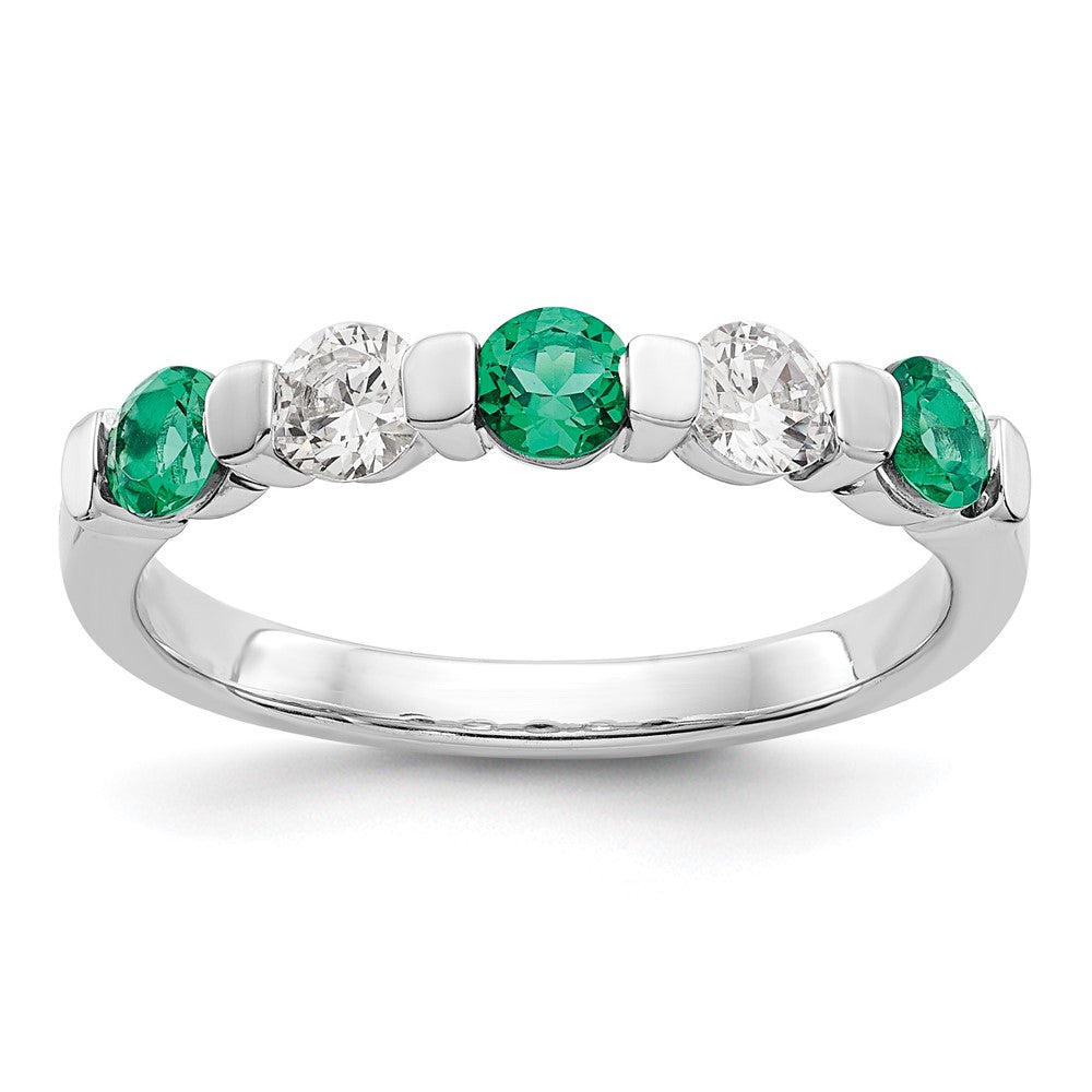 5 Stone Diamond Gemstone Bands