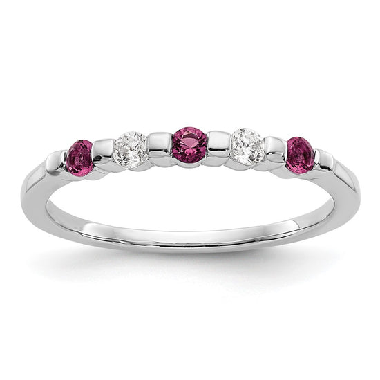 5 Stone Diamond Gemstone Bands