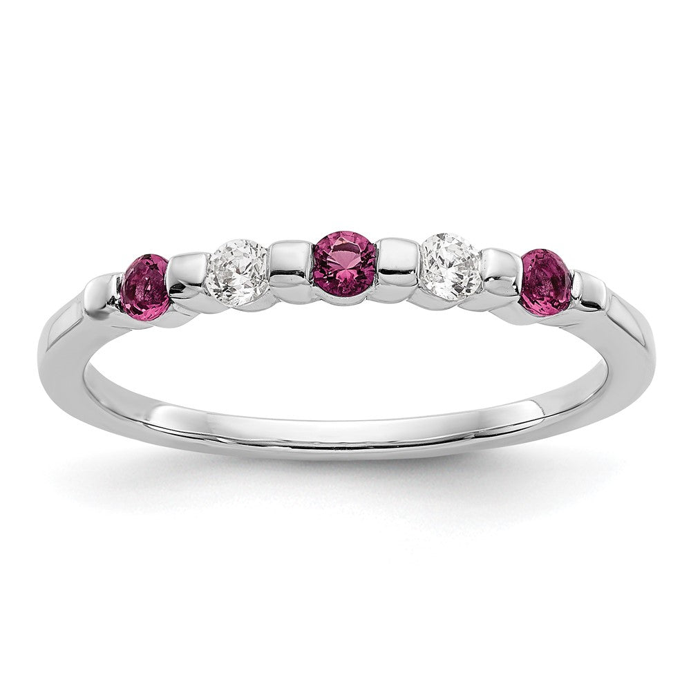 5 Stone Diamond Gemstone Bands