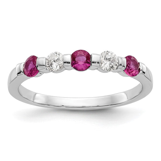 5 Stone Diamond Gemstone Bands