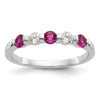 5 Stone Diamond Gemstone Bands