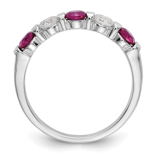 5 Stone Diamond Gemstone Bands