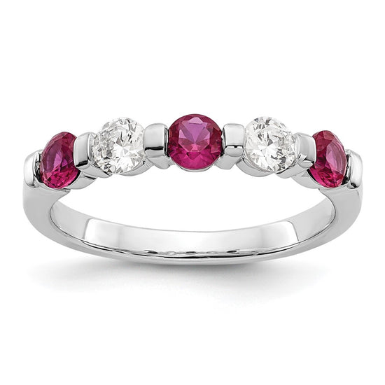 5 Stone Diamond Gemstone Bands