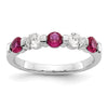 5 Stone Diamond Gemstone Bands