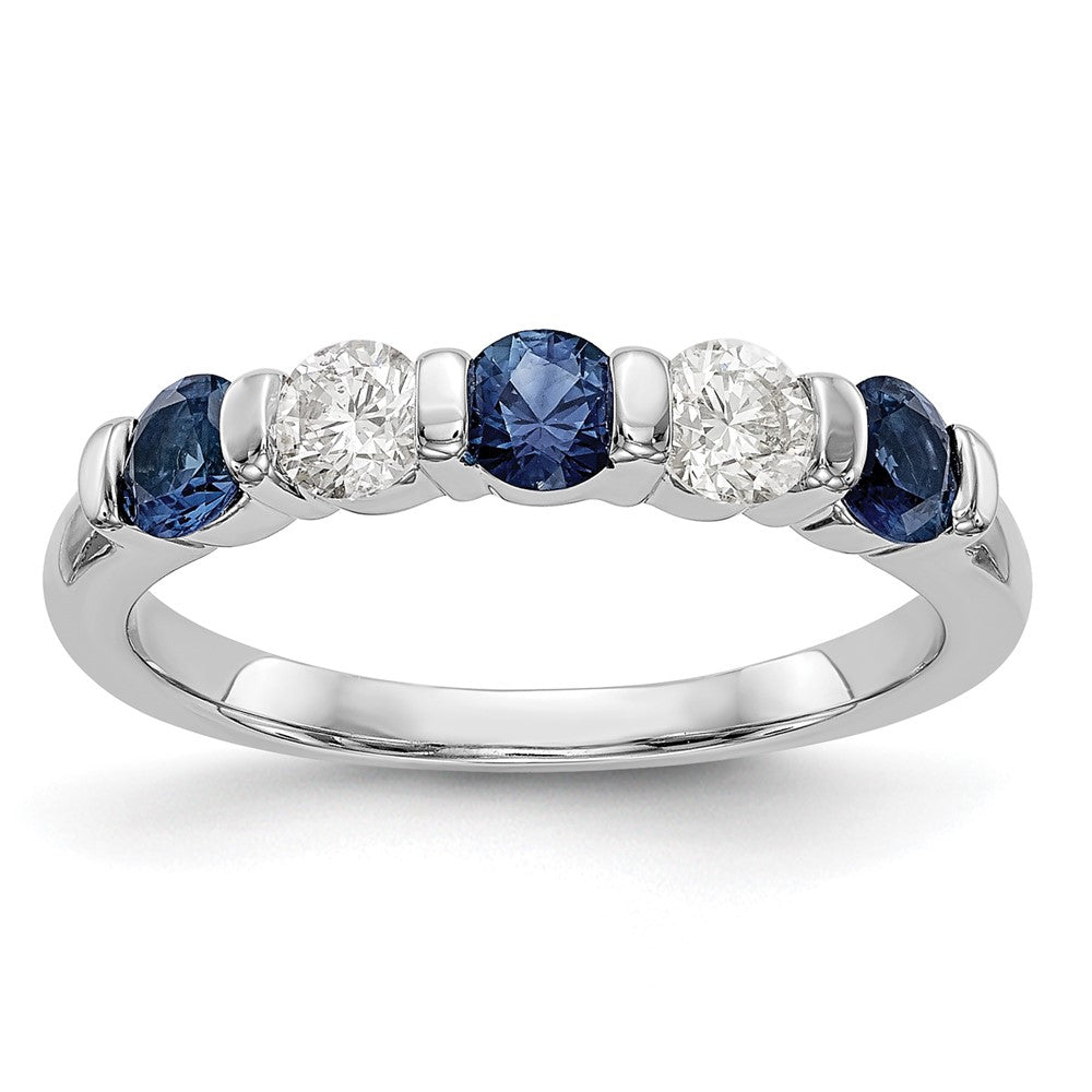 5 Stone Diamond Gemstone Bands
