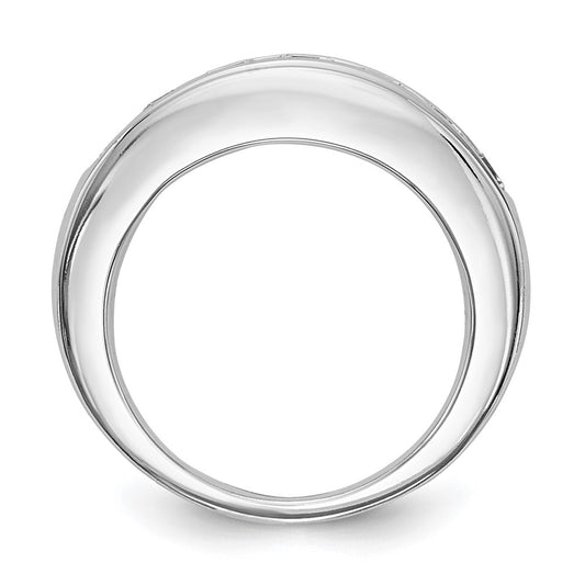 14K White Gold 7-Stone 1 carat Graduated Round Diamond Complete Channel Band