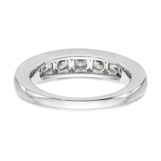 14K White Gold 7-Stone 1 carat Graduated Round Diamond Complete Channel Band
