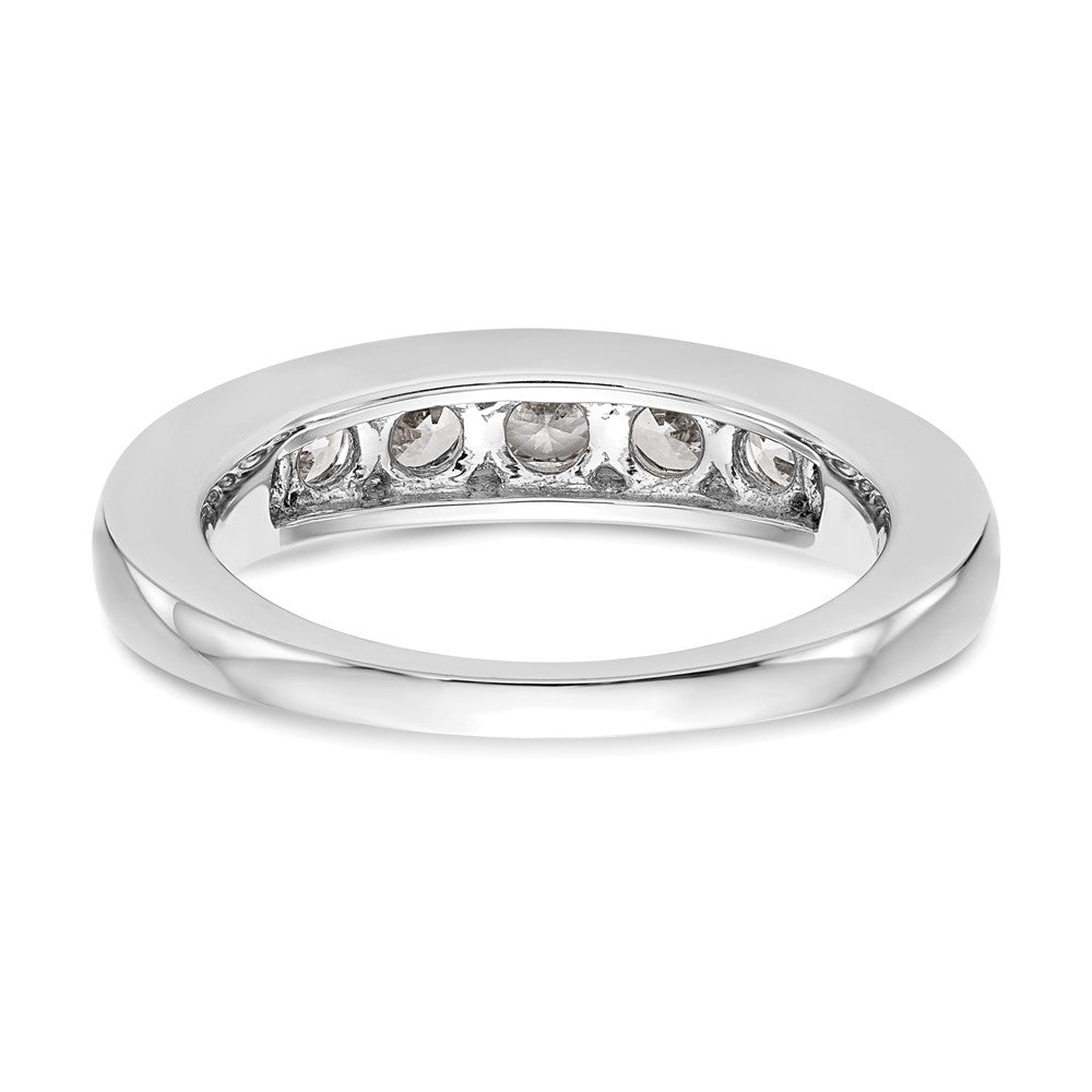 14K White Gold 7-Stone 1 carat Graduated Round Diamond Complete Channel Band