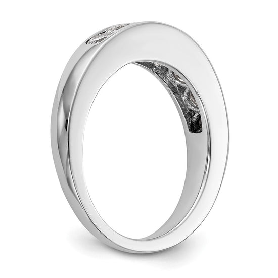 14K White Gold 7-Stone 1 carat Graduated Round Diamond Complete Channel Band