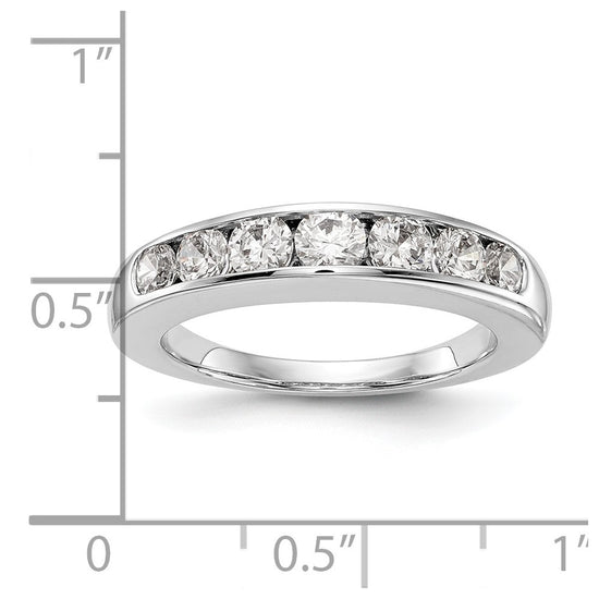 14K White Gold 7-Stone 1 carat Graduated Round Diamond Complete Channel Band