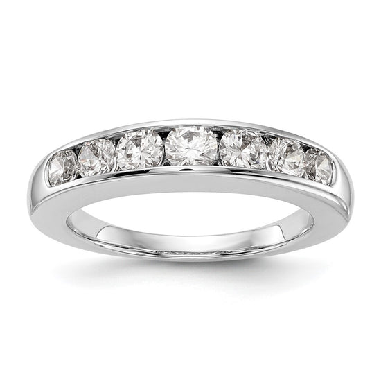 14K White Gold 7-Stone 1 carat Graduated Round Diamond Complete Channel Band