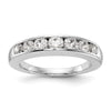 14K White Gold 7-Stone 1 carat Graduated Round Diamond Complete Channel Band