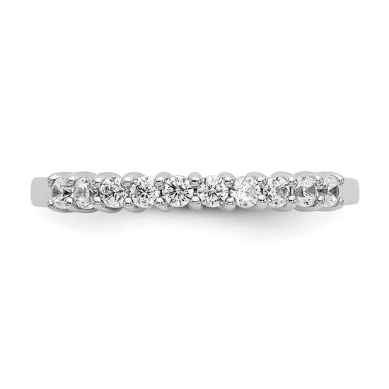 14K White Gold 10-Stone Shared Prong (Holds 10-1.9mm Round) Diamond Band Mounting