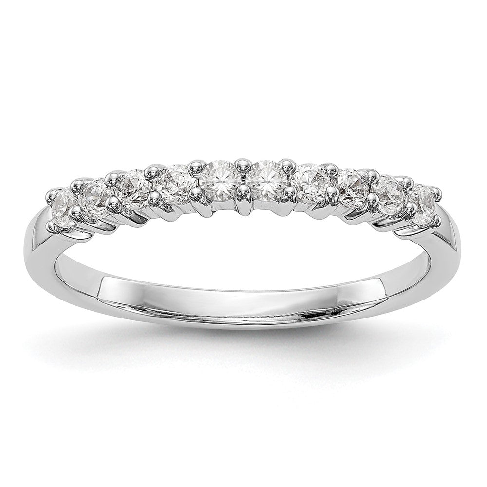 14K White Gold 10-Stone Shared Prong (Holds 10-1.9mm Round) Diamond Band Mounting