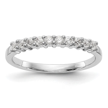 14K White Gold 10-Stone Shared Prong (Holds 10-1.9mm Round) Diamond Band Mounting