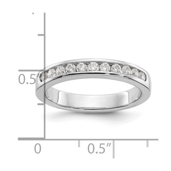Platinum 11-Stone Diamond Channel Bands