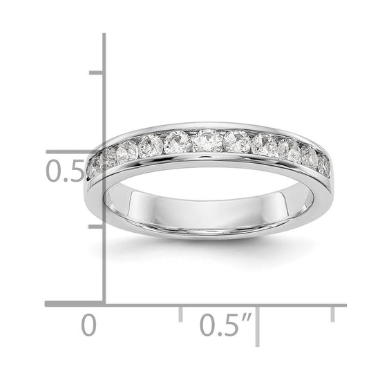 Platinum 11-Stone Diamond Channel Bands