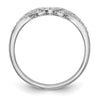 14K White Gold 1/10 carat Diamond Contoured Complete Wedding Band