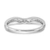 14K White Gold 1/10 carat Diamond Contoured Complete Wedding Band