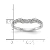 14K White Gold 1/10 carat Diamond Contoured Complete Wedding Band