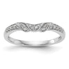14K White Gold 1/10 carat Diamond Contoured Complete Wedding Band