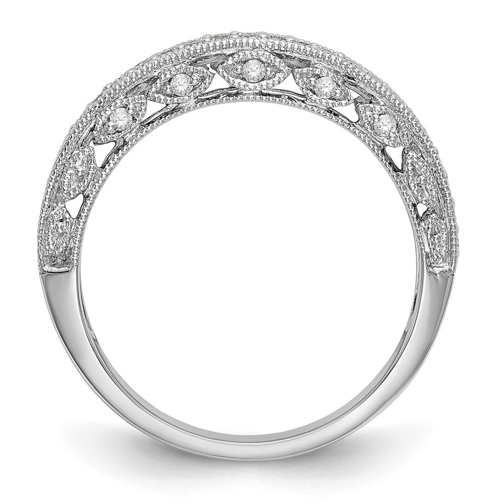 14K White Gold 1/4 carat Diamond Complete Wedding Band