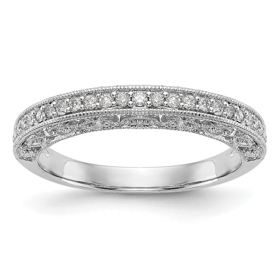 14K White Gold 1/4 carat Diamond Complete Wedding Band