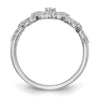 14K White Gold Leaf Design 1/10 carat Complete Diamond Band