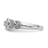 14K White Gold Leaf Design 1/10 carat Complete Diamond Band