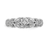 14K White Gold Leaf Design 1/10 carat Complete Diamond Band