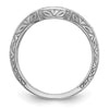 14K White Gold Vintage 1/8 carat Diamond Complete Wedding Band
