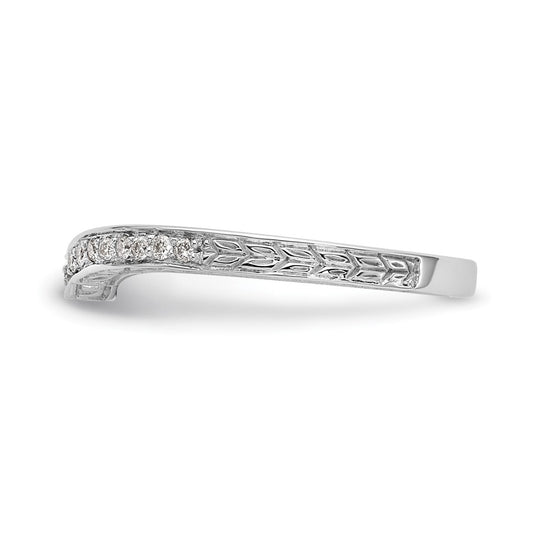 14K White Gold Vintage 1/8 carat Diamond Complete Wedding Band