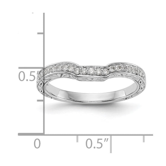 14K White Gold Vintage 1/8 carat Diamond Complete Wedding Band