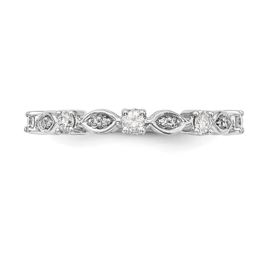 14K White Gold 1/4 carat Diamond Complete Wedding Band