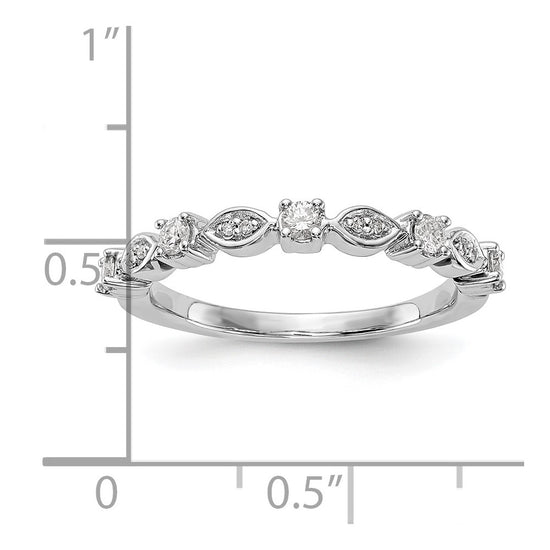 14K White Gold 1/4 carat Diamond Complete Wedding Band