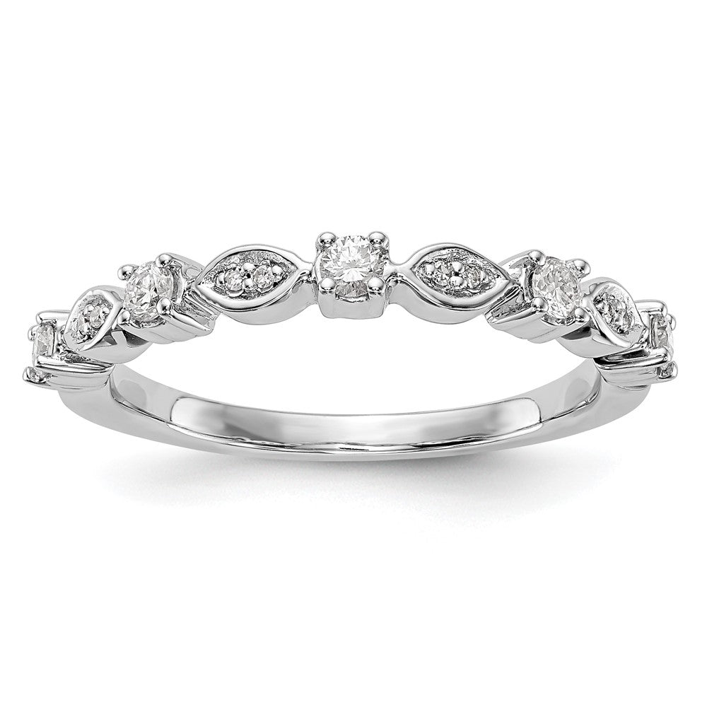 14K White Gold 1/4 carat Diamond Complete Wedding Band
