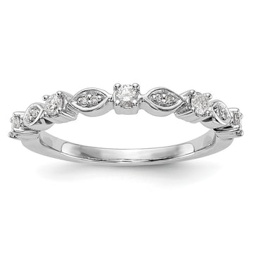 14K White Gold 1/4 carat Diamond Complete Wedding Band