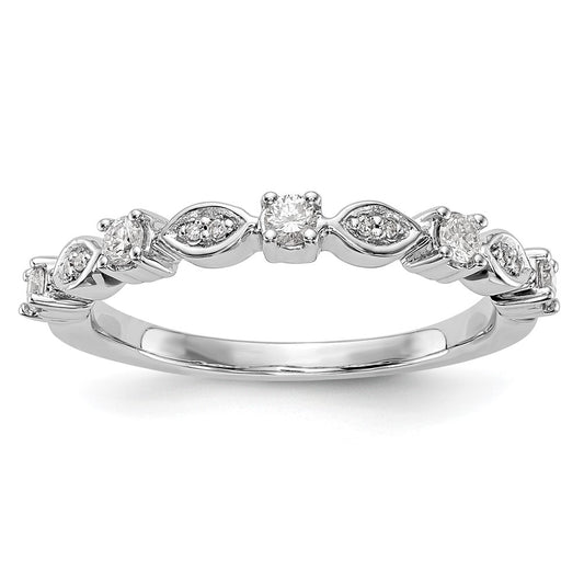 14K White Gold 1/4 carat Diamond Complete Wedding Band