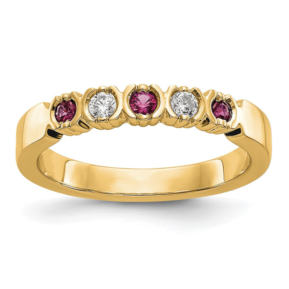Gemstone and Diamond 5-Stone Rings