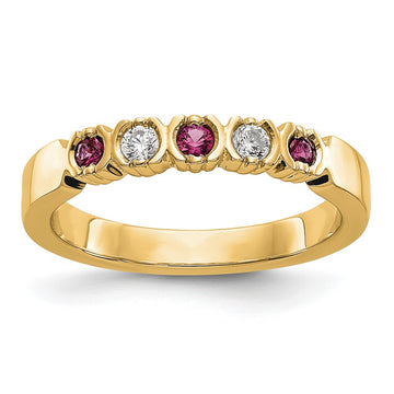 Gemstone and Diamond 5-Stone Rings