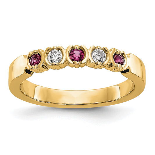 Gemstone and Diamond 5-Stone Rings