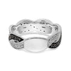 14K White Gold Twist Design 1/3 carat Black and White Diamond Complete Band