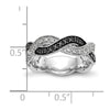 14K White Gold Twist Design 1/3 carat Black and White Diamond Complete Band