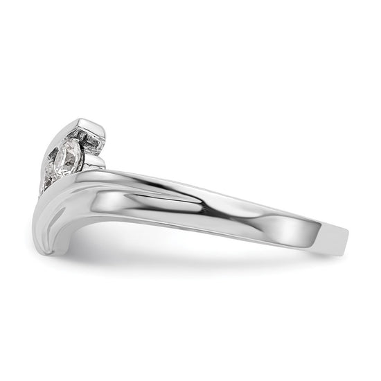 14K White Gold 3-Stone Bypass 1/3 carat Complete Diamond Ring