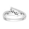 14K White Gold 3-Stone Bypass 1/3 carat Complete Diamond Ring
